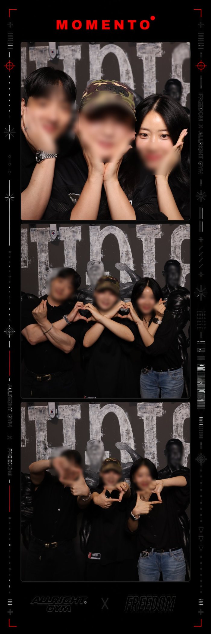 올라이트짐 × 프리덤 콜라보 포토부스 결과물 — 회원 촬영